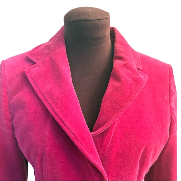 Ann Taylor Petites Fuschia Pink Lined Velvet Jacket 2004, Womens size 4P petite - Picture 6 of 16